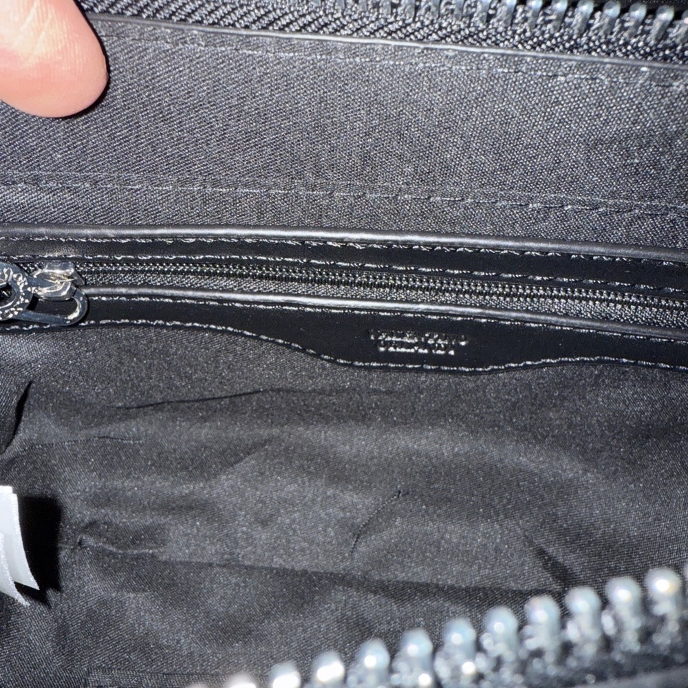 Valentino Orlandi Silver Rhinestone Studded Black Crossbody Bag Purse MSRP $199 - Picture 11 of 16